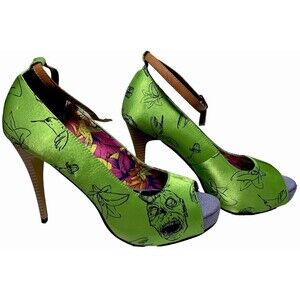 Y2K Iron Fist Platform Heels Pumps Zombie Stomper Peep Toe Shoes Discontinued
